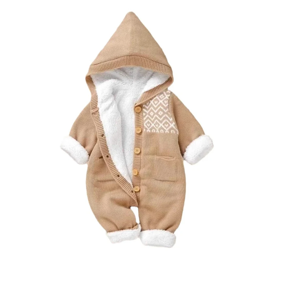 Barboteuse en tricot pour bébés, mignonne et épaisse, chaude. Gardez votre bébé bien au chaud et confortable pendant les journées froides. Idéal pour l'hiver.