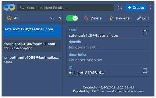 Masked Email Manager