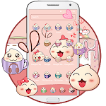 Cover Image of ダウンロード Cartoon Lovely Peach Expression Theme 1.1.4 APK