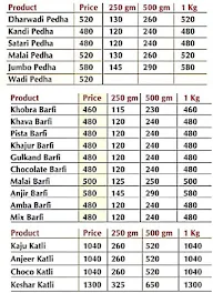 Joshi Sweets menu 3