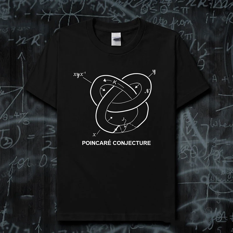 Camiseta de algodón puro manga corta para hombre y mujer, tema Topología de la Conjetura de Poincaré, cómoda y elegante.