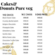 Cakes & Donuts Pure Veg menu 1