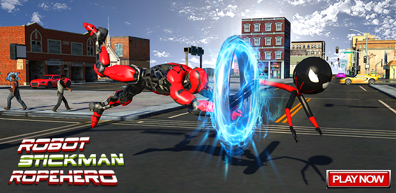 Robot Stickman RopeHero- Gangstar Crime Mafia 3d