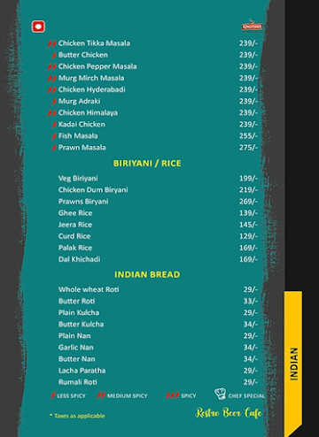 Mockaholic Restro Beer Cafe menu 