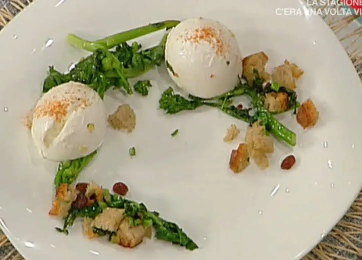 Mozzarella ripiena con cime di rapa e alici