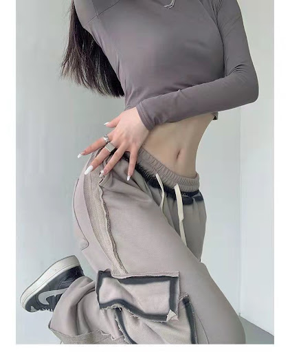 Title 2, New Grey Sports Pants Fashion Loose Workwear Re...