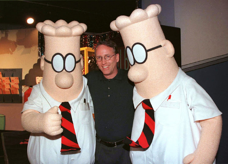 Scott Adams, the creator of ‘Dilbert’, poses at a party in Pasadena, the US. Picture: FRED PROUSER/REUTERS