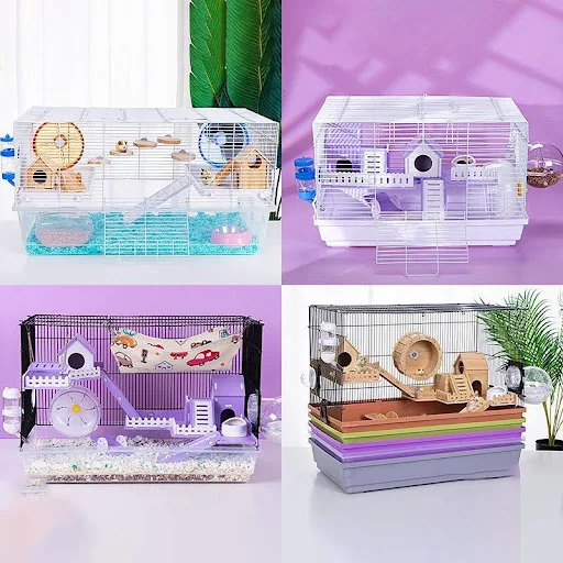 60 Basic Cage Hamster Cage Double Layer Large Gold Wire Bear Nest Large Size 47 Hamster Cage Villa Universal For All Sea