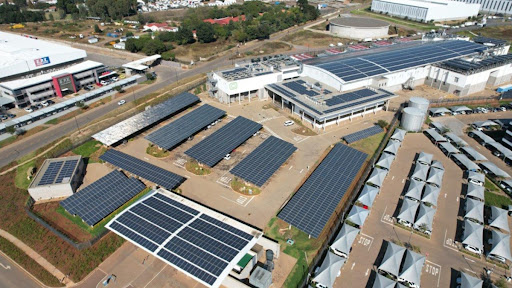 Teraco's JB2 facility in Isando features solar panels.