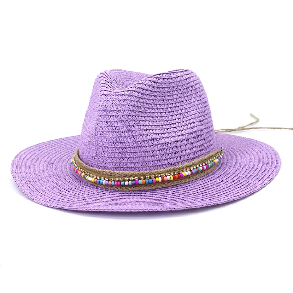 Amazon Dames Outdoor Reizen Strand Zonnehoed Lente en Zomer Kleur Jazz Strohoed Cmdjs034 Kleur