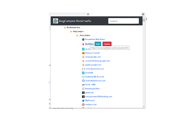 AugCampos Bookmarks chrome extension