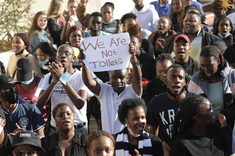 Stellenbosch University students marched to demand the expulsion of a student who urinated on a fellow student's laptop and belongings. File photo.