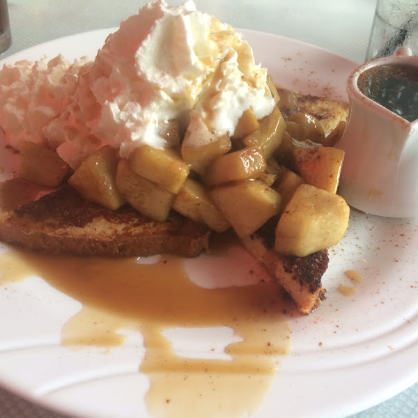 Gluten free caramel apple French toast, absolutely delicious!