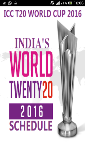 Schedule ICC T20 WC 2016