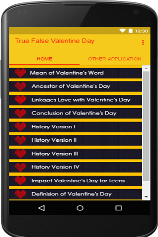 True False Valentine Day