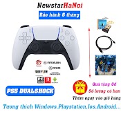 Tay Cầm Chơi Game Cho Pc/Laptop Ps5 Trắng (Có Gạt Analog) - Tương Thích Pc/Laptop - Full Skin Game Ff, Pes...