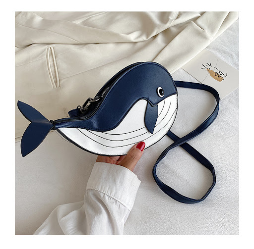 Title 7, Japanese Cute Cartoon Dancing Whale Crossbody B...