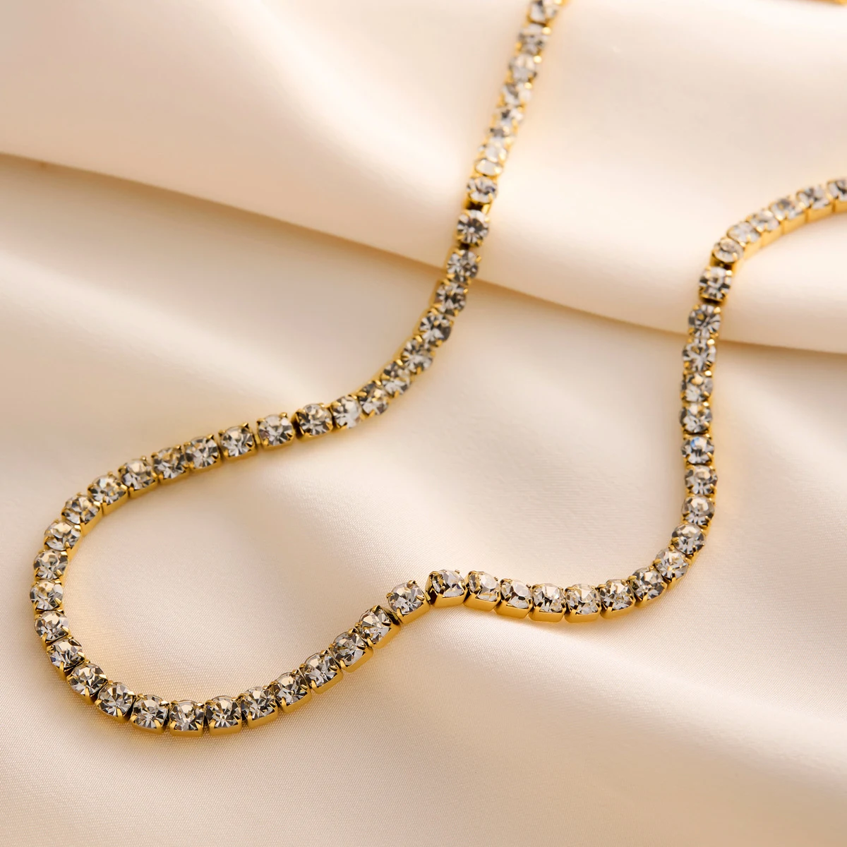 Title 2, Collier Chaîne Coupe Strass Simple Acier Titane...