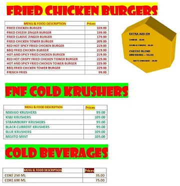 Fried N Fiery menu 