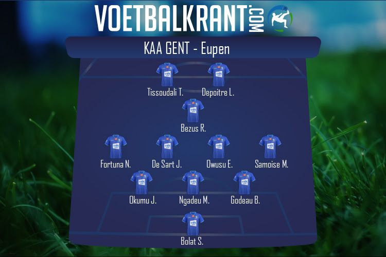 Opstelling KAA Gent | KAA Gent - Eupen (17/10/2021)