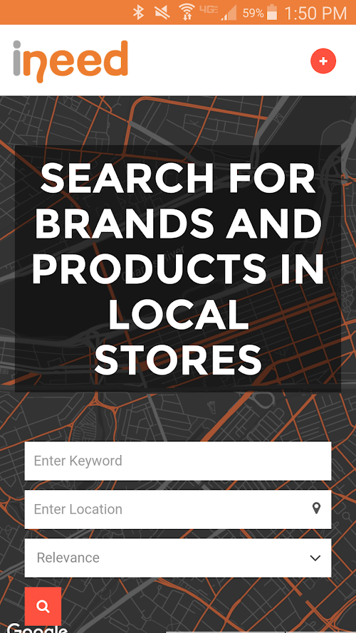 Android application ineed: Find local products screenshort