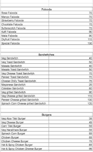 RNR's Juice And Snack Center menu 1