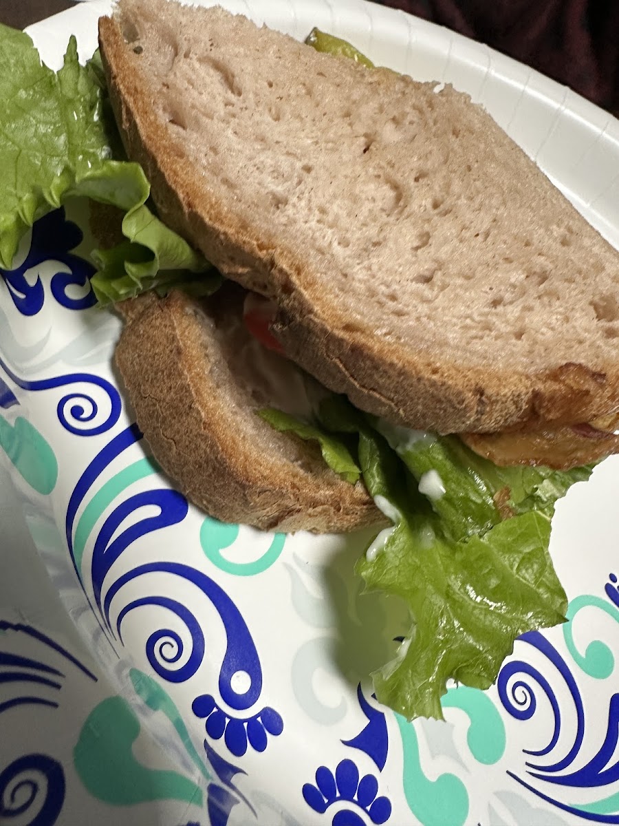 BLT on sandwich on gluten free bread