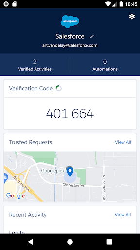 Screenshot Salesforce Authenticator