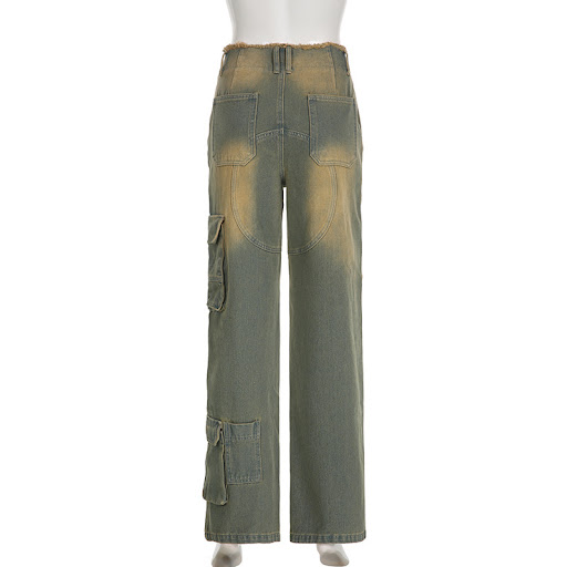 Title 9, Womens Asymmetric Retro Raw Hem Jeans Straight...