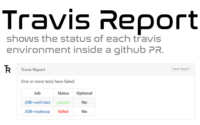 Travis Report chrome extension