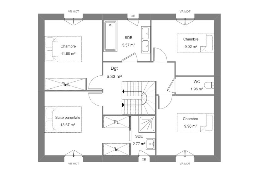  Vente Terrain + Maison - Terrain : 500m² - Maison : 90m² à Druye (37190) 