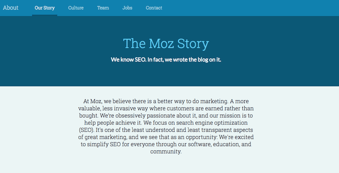 About Us Page Examples: Moz