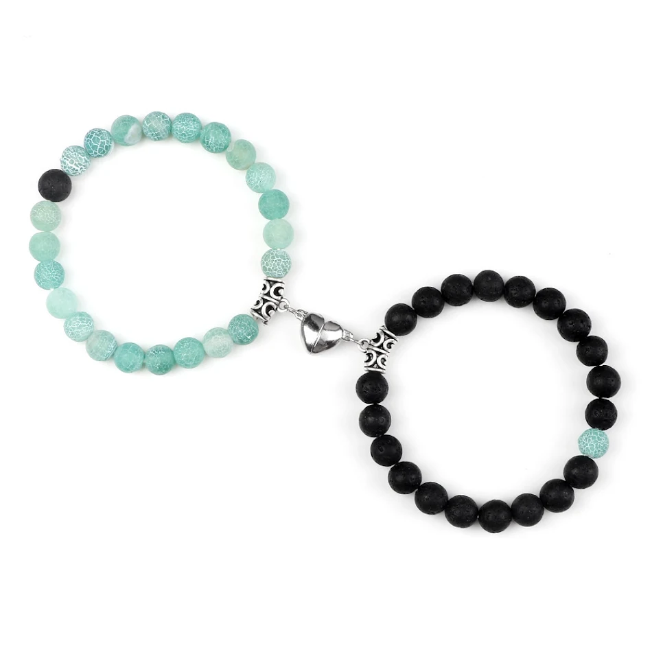 Natürliches vulkanisches Herz-Magnetarmband. Fördert Wohlbefinden, lindert Schmerzen, und verbessert deine Energiebalance für den Alltag.