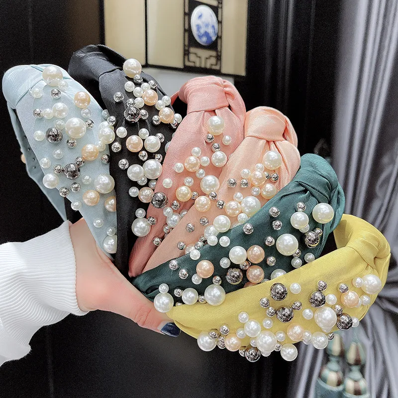 Title 2, Damesmode hoofdband met parels Multicolor haara...