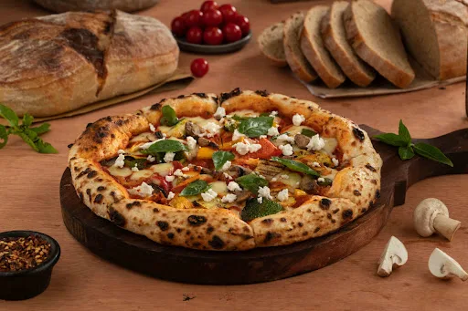 Sourdough Feta Fusion Veggie Delight Pizza
