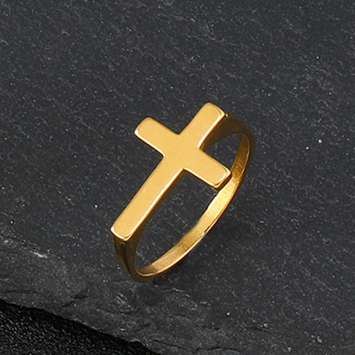 Title 1, Fashion Welding Plate Cross Ring Punk Hip Hop, ...