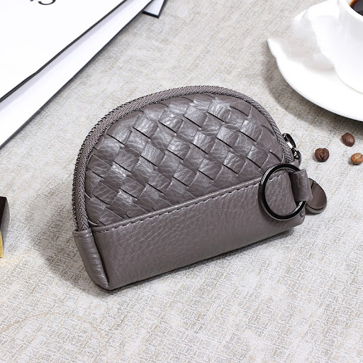 Title 1, Handwoven Womens Wallet with Minimalist Leathe...