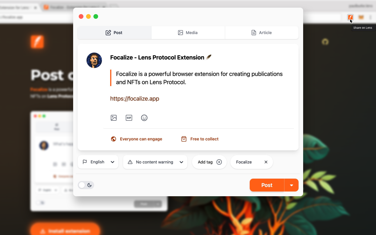 Focalize - Post on Lens Protocol Preview image 1