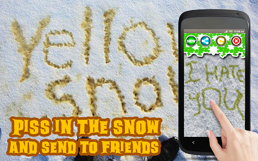 Pee on the snow.Picture Card2