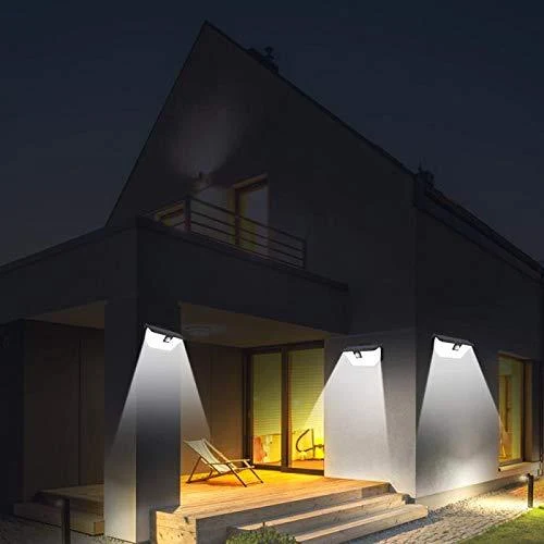 Luminária de parede solar por indução Iluminação externa sem fios Sensor de movimento Economia de energia para jardim, pátio ou entrada de casa