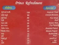 Prince Refreshment Bhaji Pav menu 1