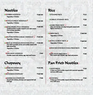 Berco's menu 