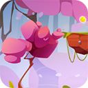 Pink forest game background floating platforms