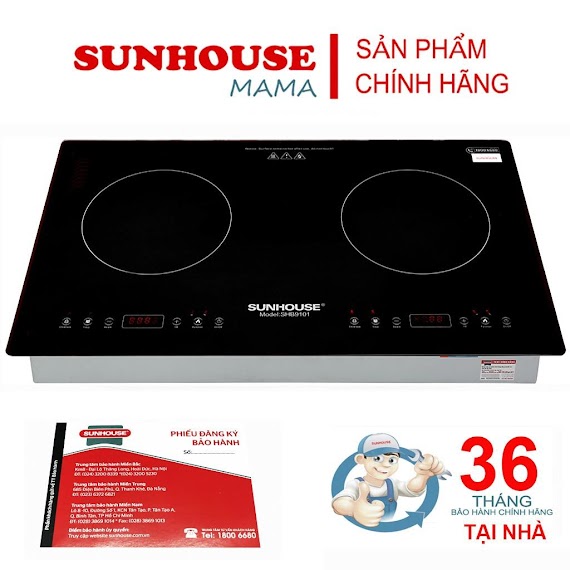 Bếp Đôi Điện Từ Sunhouse Shb9101 - Bảo Hành 3 Năm - Hàng Chính Hãng