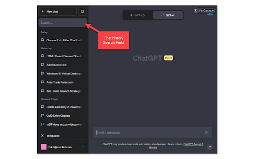 ChatGPT - Chat History Search & Filter