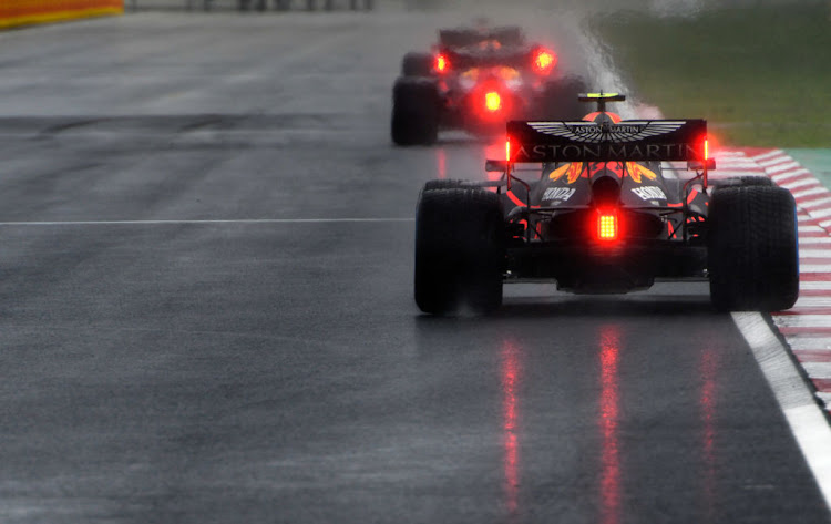 Alexander Albon of Thailand driving his Aston Martin Red Bull Racing RB16 during the F1 Grand Prix of Turkey at Intercity Istanbul Park on November 15, 2020 in Istanbul.