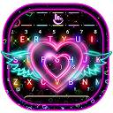 Colorful Neon Sparkling Heart Keyboard Th 6.8.27.2018 APK Скачать