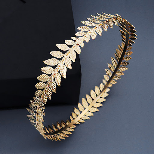 Title 4, Vintage Golden Olive Branch Crown Bridal Mori W...
