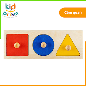 Giáo Cụ Montessori - Bảng Ghép Hình Khối Cơ Bản Bằng Gỗ Giúp Bé Phát Triển Cảm Quan (Size 2)