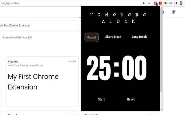 Productive Pomodoro chrome extension